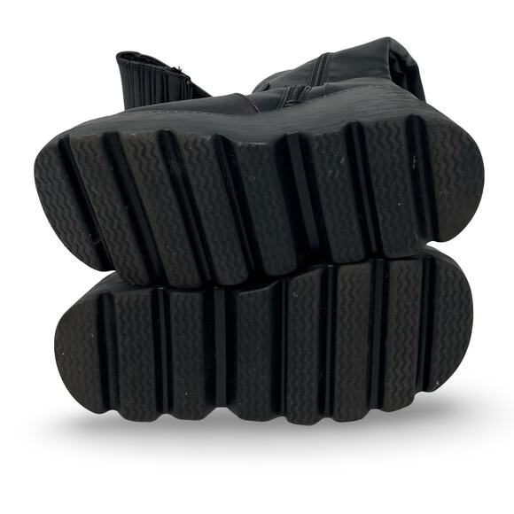 Women’s Platform Knee-High Boots Size 5 | 4.5” Chunky Heel | Vegan Leather - Picture 6 of 10